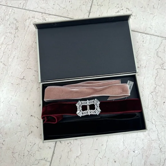 Fallon Jewelry Set of 3 Velvet Choker with Crystal Buckle - Picture 7 of 16